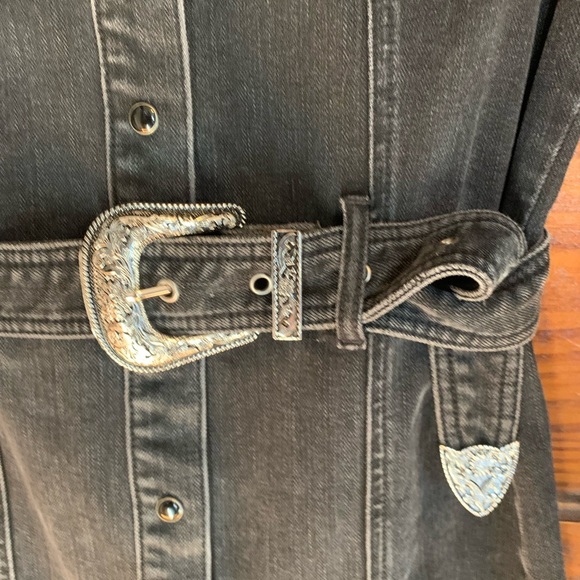 IDYLLWIND WOMEN'S WESTERN DENIM BELT DRESS - Picture 7 of 11